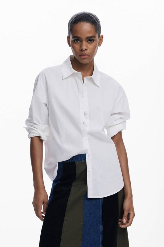 Desigual - A-lijn Midi-rok - Patchwork - Tailleband in Denim - Ritssluiting