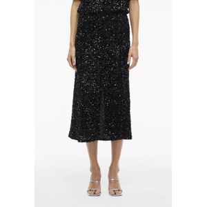 VILA - Midi Rok - Zwart - Pailletten