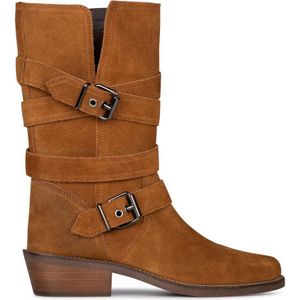 PS Poelman Suède Bikerboots Cognac