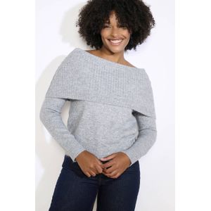 LOLALIZA off shoulder trui grijs