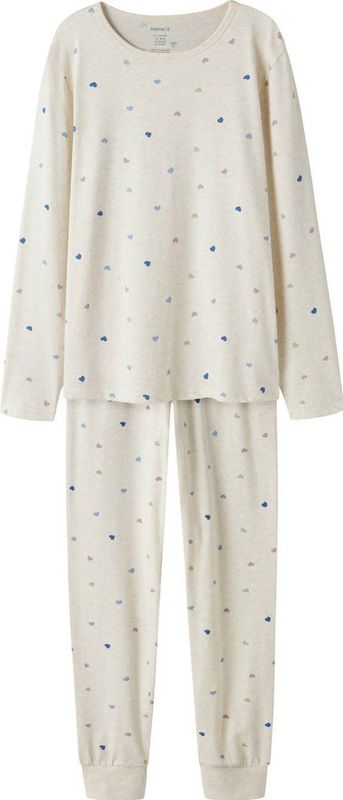 NAME IT KIDS pyjama met hartjes print ecru