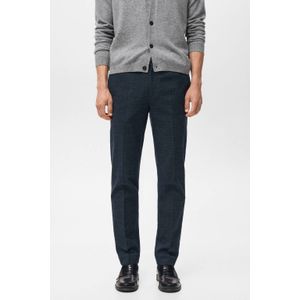 Mango Man slim geruite chino donkerblauw
