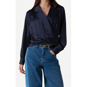 Another-Label blousetop donkerblauw