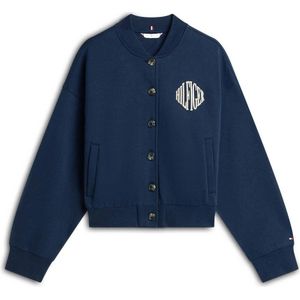 TOMMY HILFIGER Sweatvest 'Varsity'  crème / navy / rood / wit