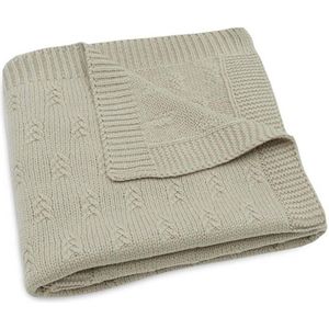 Jollein - Deken Wieg 75x100cm - Wiegdeken, Wiegdekentje, Dekentje Baby - Grain Knit - Olive Green