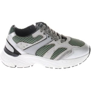 Hip - Chunky Sneakers - Groen/Zilver - Leren