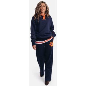 Ellastiek regular waist joggingbroek donkerblauw