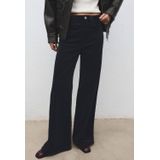 Mango high waist wide leg jeans marineblauw