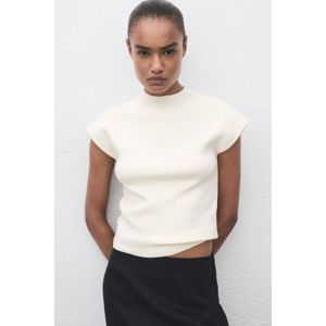 Mango top ecru fijn gebreid