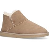 Manfield suède pantoffels beige