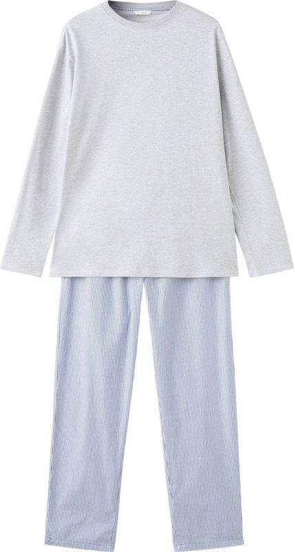 MANGO TEEN pyjama grijs/lichtblauw