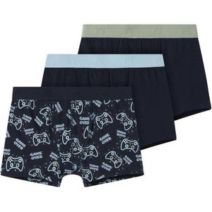 NAME IT KIDS boxershort Game - set van 3 donkerblauw