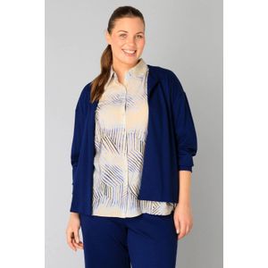 Yesta vest donkerblauw fijn gebreid