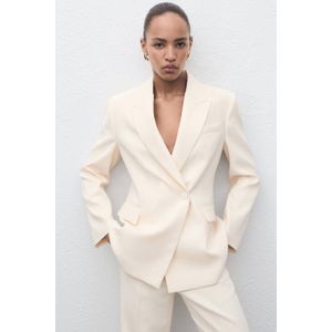 Mango regular blazer lichtgeel