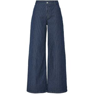 PIECES Curve wide leg jeans met krijtstreep medium blue denim