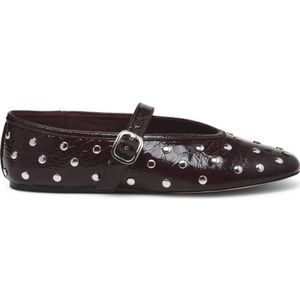 Steve Madden Archer leren ballerina's met studs donkerrood