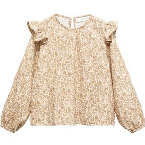 Mango Kids top met all over print donkergeel