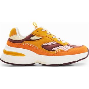 Desigual chunky leren sneakers oranje