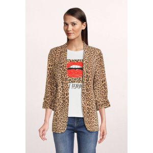 PIECES blazer PCBOSELLA met dierenprint bruin