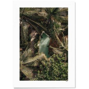 WIJCK. poster Tulum - Palm & Water (21x30 cm)