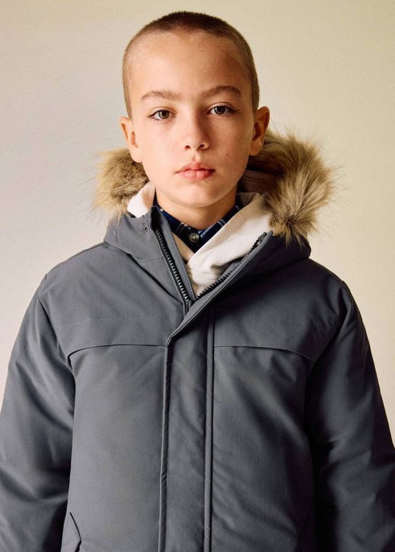 Mango Kids parka antraciet