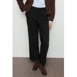 Mango straight high waist broek zwart