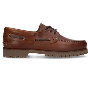 Manfield leren bootschoenen cognac