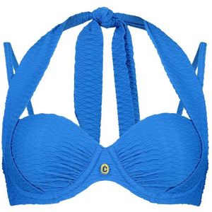 ten Cate Beach TC WOW voorgevormde beugel bikinitop met textuur blauw