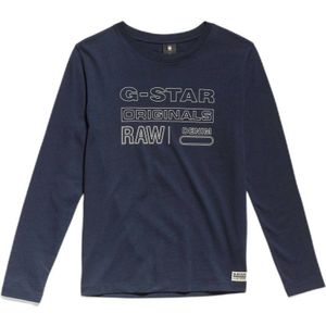 G-STAR longsleeve met printopdruk donkerblauw