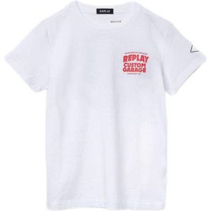 REPLAY T-shirt met tekst wit
