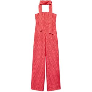 Mango Kids off shoulder jumpsuit met all over print rood