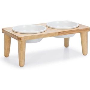 Designed by Lotte honden dinerset Djeha (40x21x15) hout