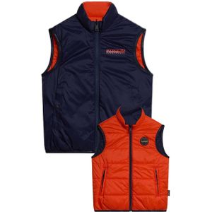 Napapijri bodywarmer met logo rood/donkerblauw