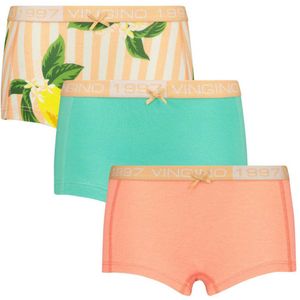 Vingino short Lemons - set van 3 oranje/zeegroen