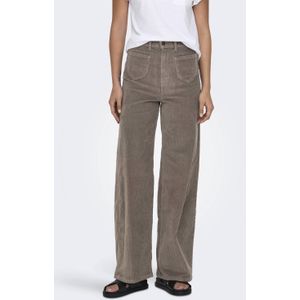 ONLY straight high waist casual broek rib gebreid