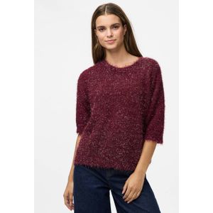 PIECES gebreide trui donkerrood