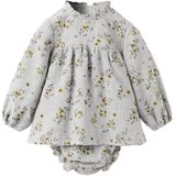 Mango Kids Jurk+bloomer grijs met bloemenprint