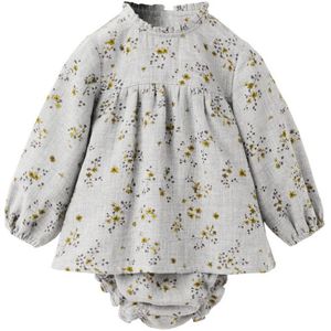 Mango Kids Jurk+bloomer grijs met bloemenprint
