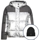 Retour Jeans - Pom - Gewatteerde Jas - Zilver - Inclusief Muts
