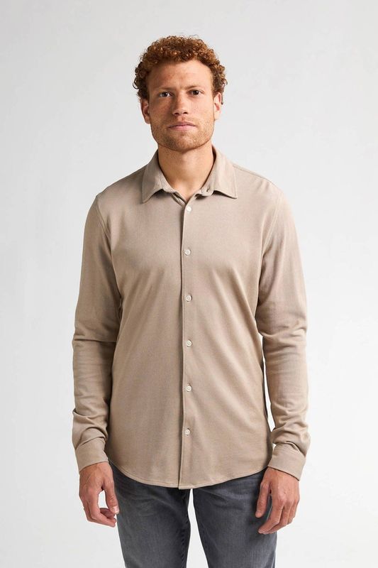 Petrol - Overhemd - Kaki - Heren - Slimfit - Lange Mouwen