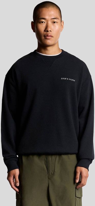 Lyle & Scott - Script Brush Back Crew Neck Sweatshirt - Donkerblauw - Hoodie