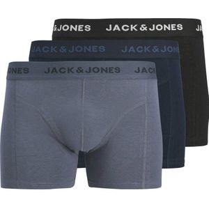 JACK & JONES JUNIOR boxershort - set van 3 grijs/donkerblauw/zwart