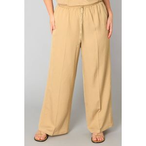 Yesta regular waist palazzo broek taupe