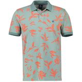 LERROS regular fit polo met all over print groen/oranje