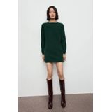 MANGO Gebreide jurk 'NEKKO'  donkergroen