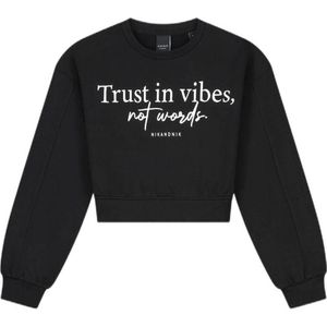NIK&NIK sweater Vibes met tekst zwart