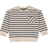 LEVV gestreepte sweater MERIJNL beige/blauw