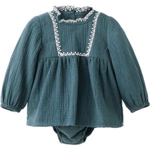 Mango Kids Jurk + bloomer donkergroen
