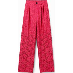 Desigual straight fit pantalon fuchsia