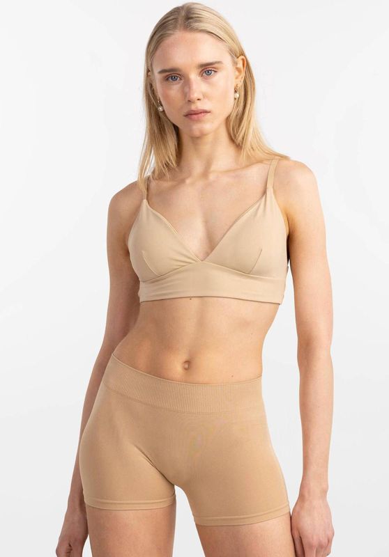 PIECES voorgevormde bralette PCNAMEE beige